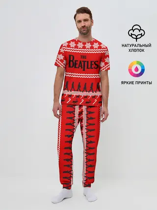 Мужская пижама с брюками / Праздничный The Beatles