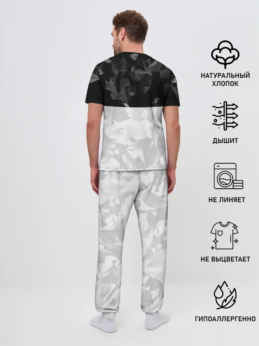 Мужская пижама с брюками / RUSSIA BLACK X WHITE | РОССИЯ