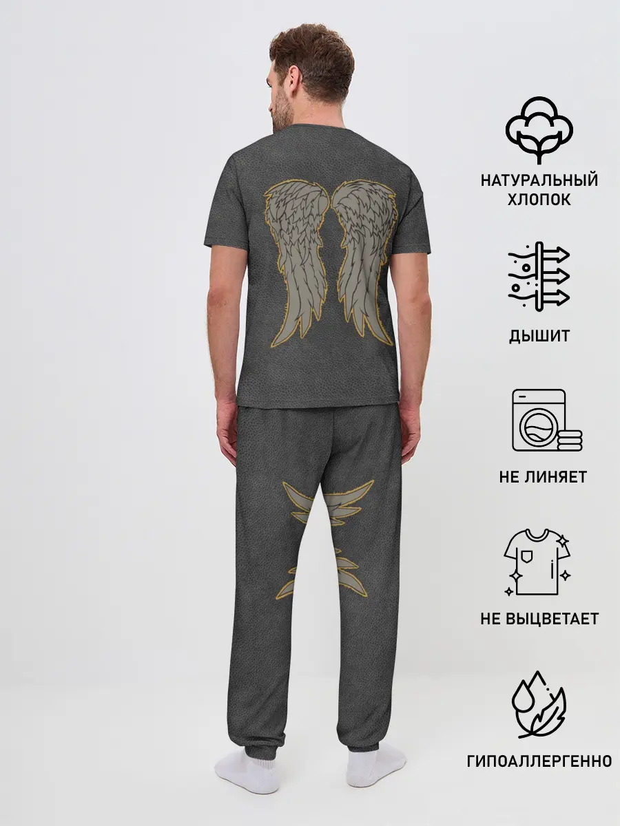 Мужская пижама с брюками / Ходячие крылья на спине