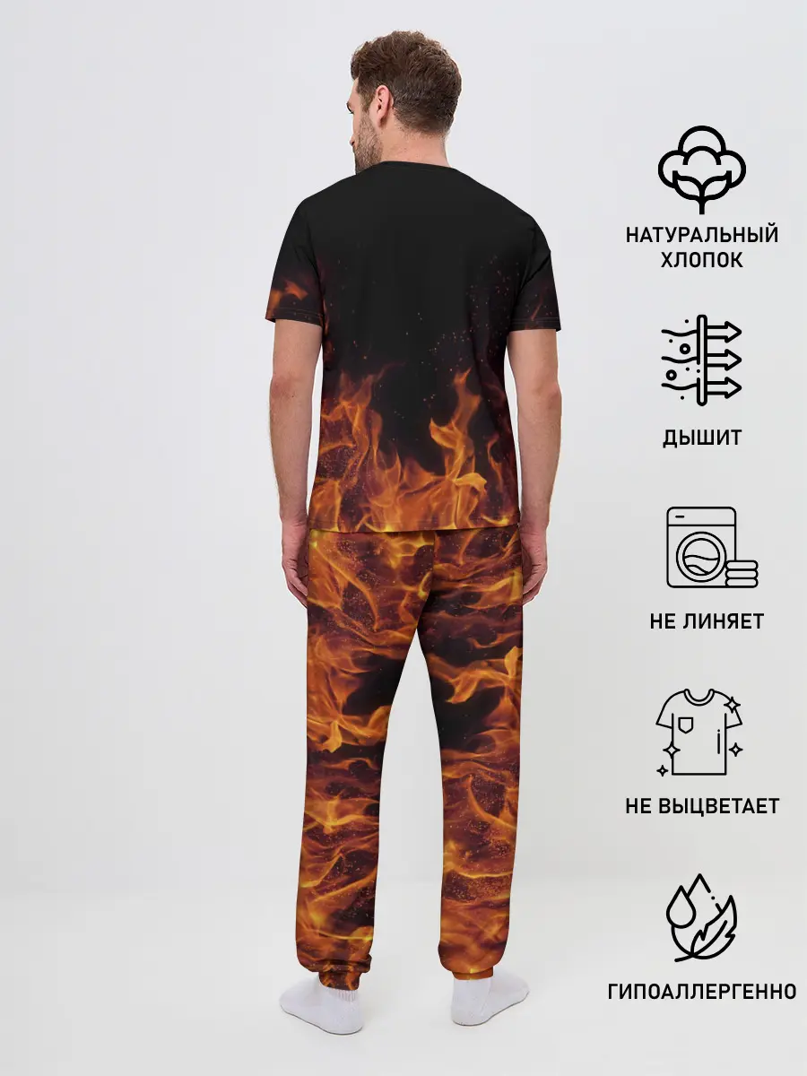 Мужская пижама с брюками / Виталя огонь мужик