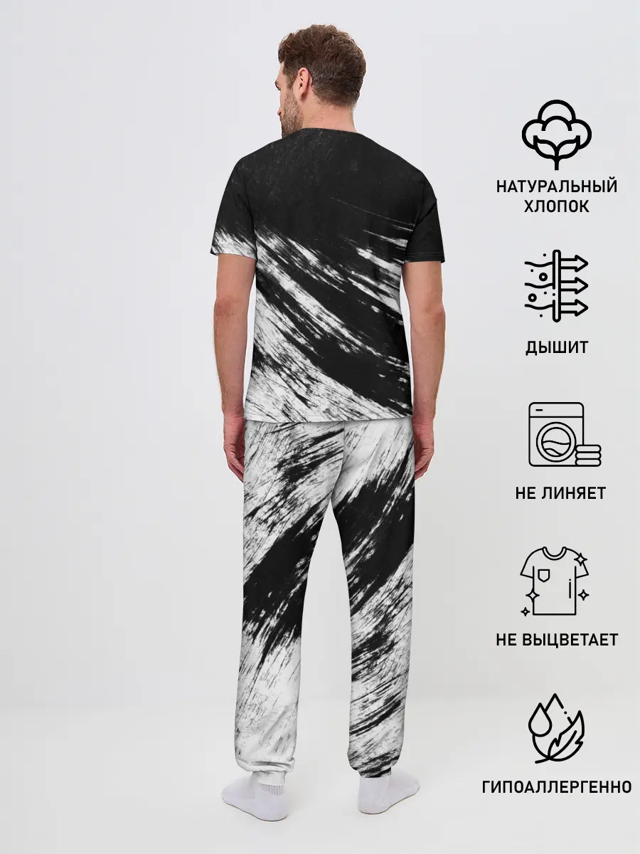 Мужская пижама с брюками / abstraction black&white