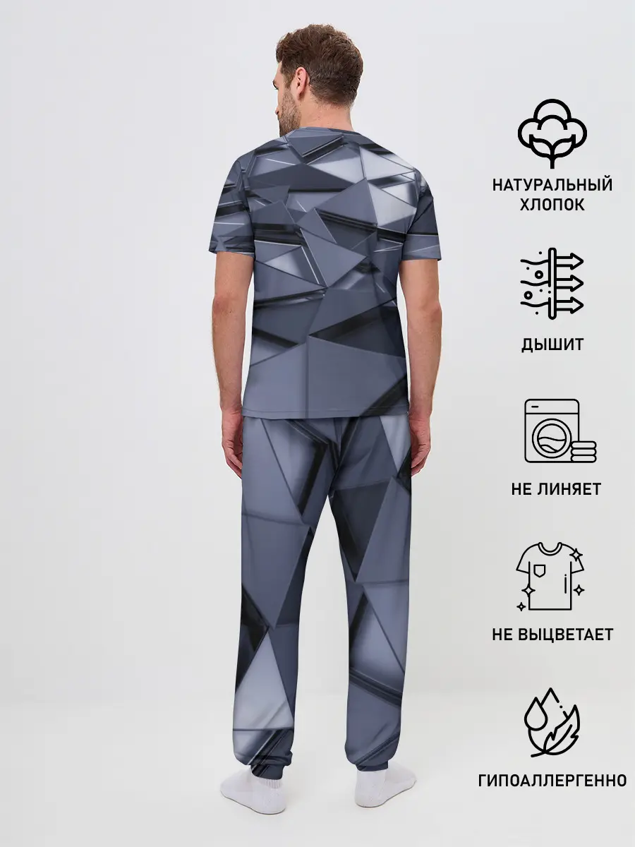 Мужская пижама с брюками / Metalic geometry