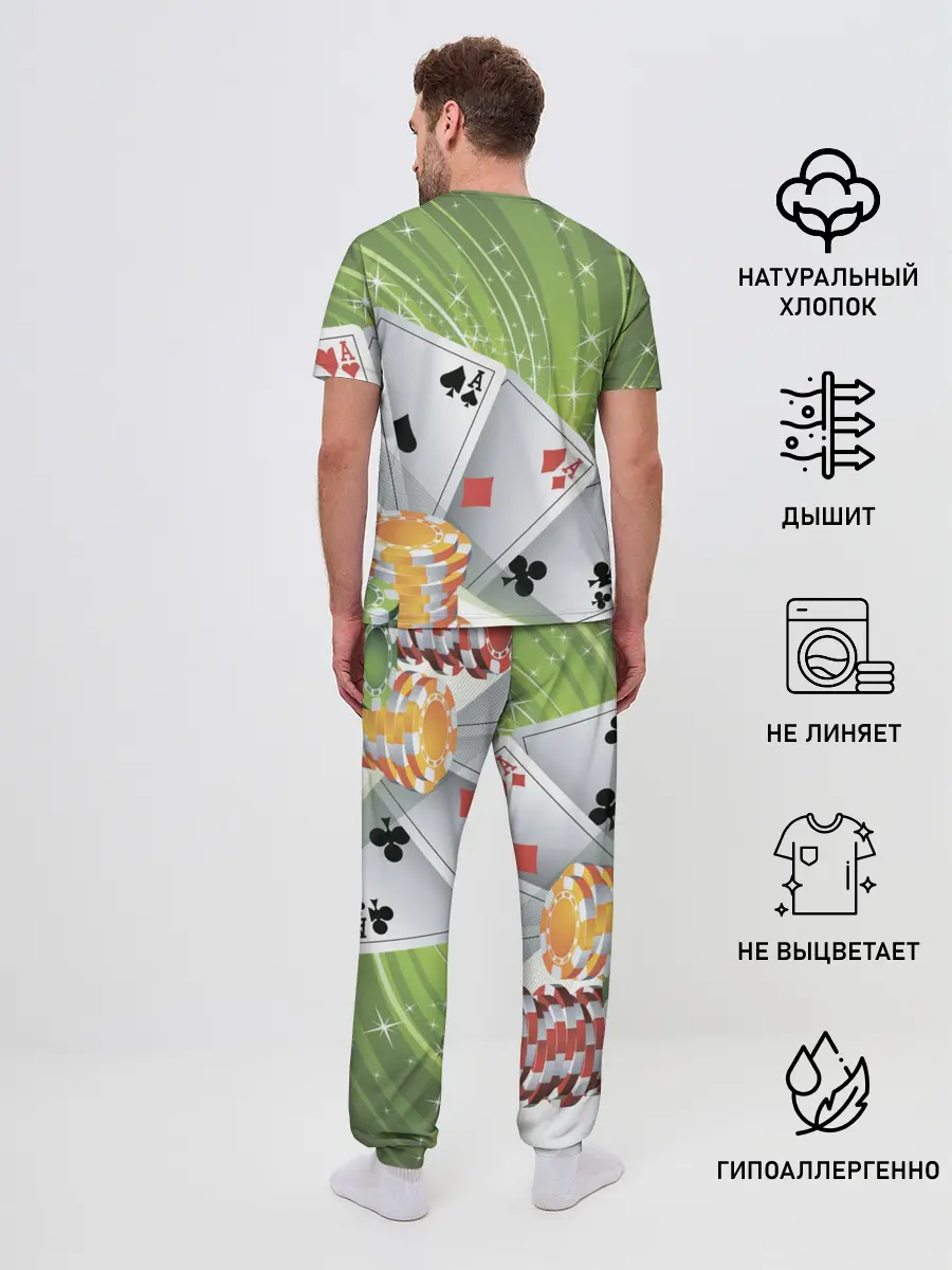 Мужская пижама с брюками / Покер Старс