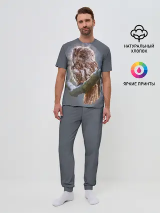 Мужская пижама с брюками / Сова