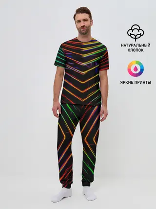 Мужская пижама с брюками / Неоновый угол