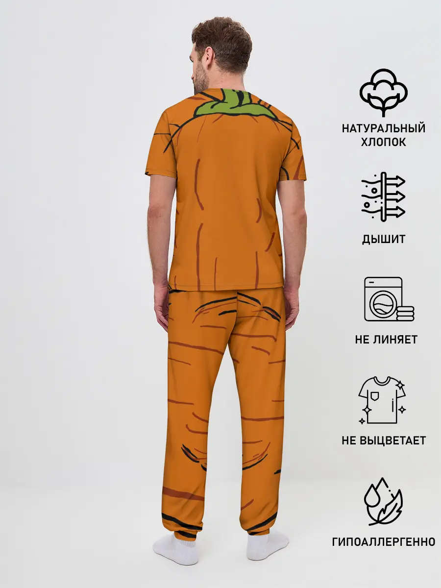 Мужская пижама с брюками / Костюм тыквы / Halloween