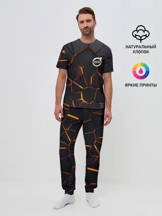 Мужская пижама с брюками / Volvo 3D геометрия