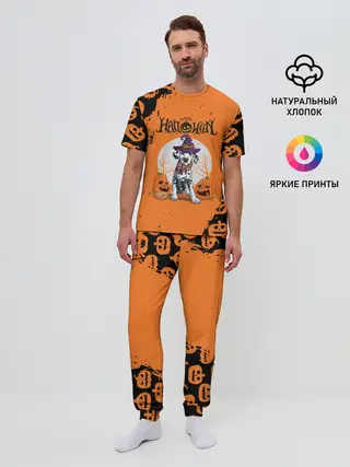 Мужская пижама с брюками / Далматинец в шляпе | Хэллоуин