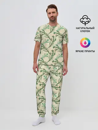 Мужская пижама с брюками / Ель новогодняя