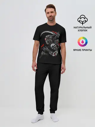 Мужская пижама с брюками / Робот и птица