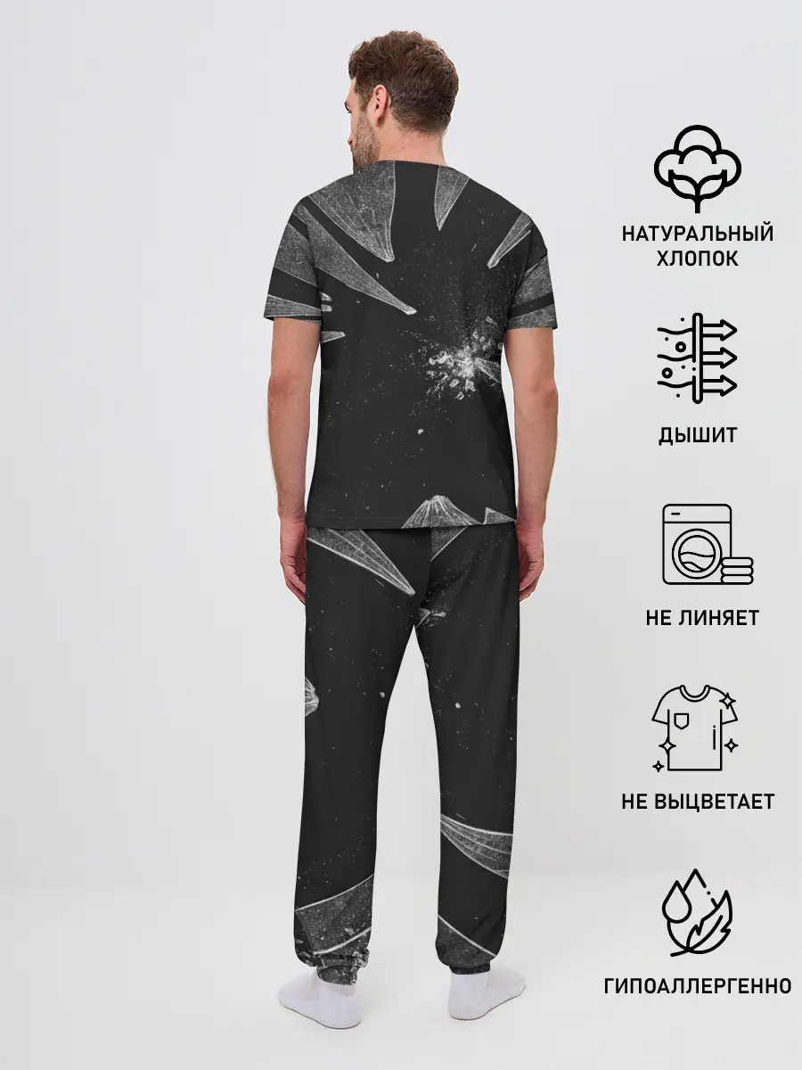 Мужская пижама с брюками / Геометри Даш осколки | Geometry Dash