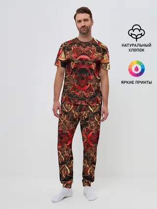 Мужская пижама с брюками / Череп красного демона