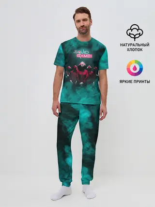 Мужская пижама с брюками / СТРАЖА В МАСКАХ | ИГРА В КАЛЬМАРА