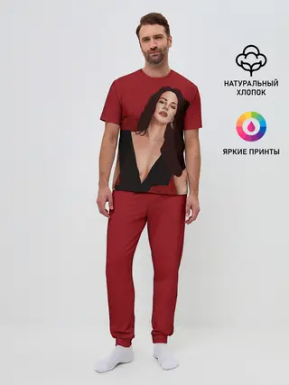 Мужская пижама с брюками / Лана в розах