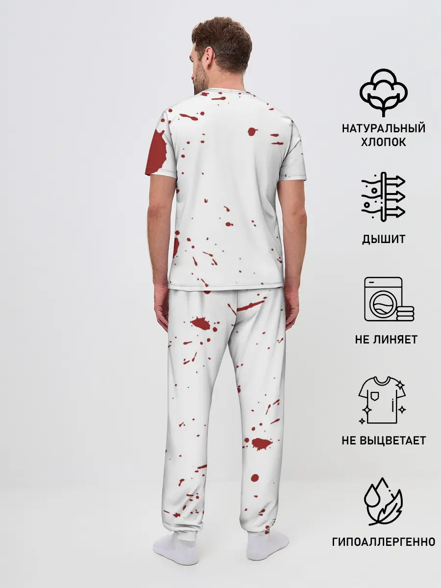 Мужская пижама с брюками / blood have a killer day Dexter
