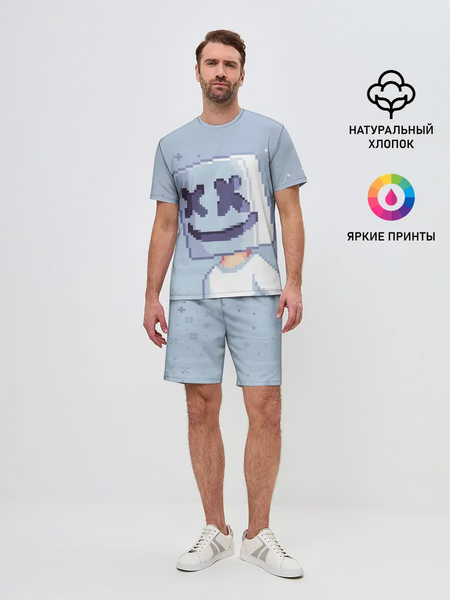 Мужской костюм с шортами / Marshmello Pixel