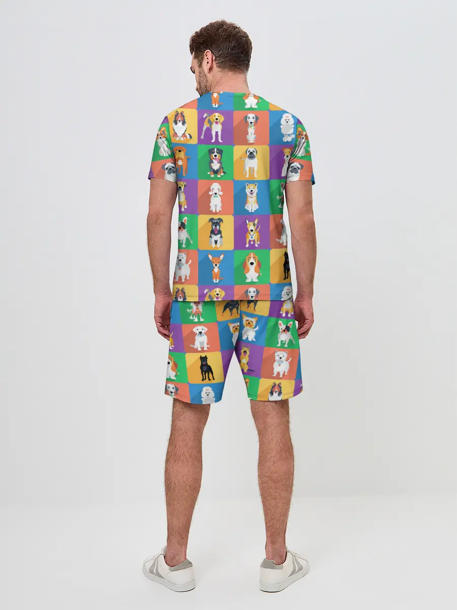 Мужской костюм с шортами / Забавные собаки