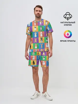 Мужской костюм с шортами / Забавные собаки