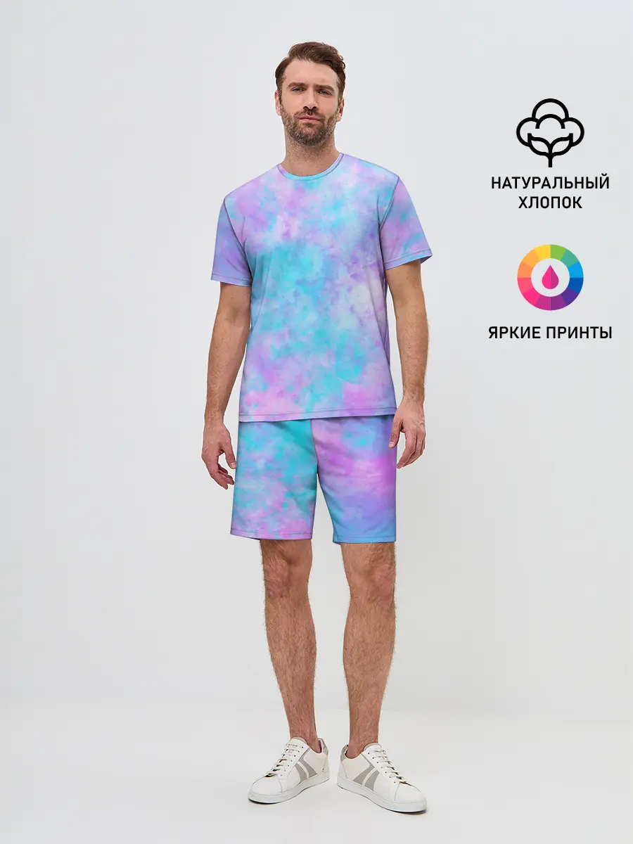 Мужской костюм с шортами / Мрамор Tie Dye