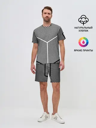 Мужской костюм с шортами / Полосы