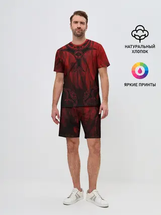 Мужской костюм с шортами / Red-n-black okto