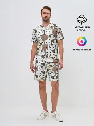 Мужской костюм с шортами / Котики