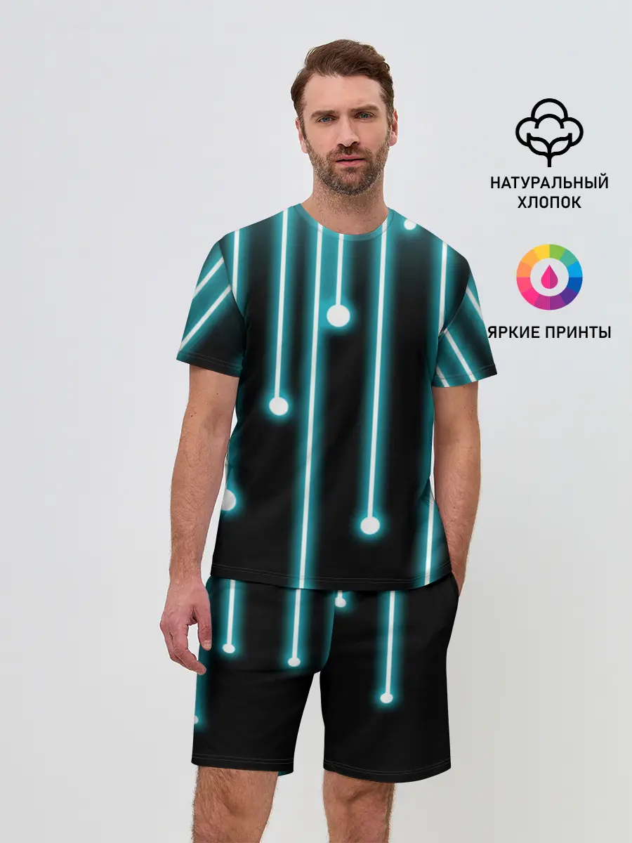 Мужской костюм с шортами / Неон