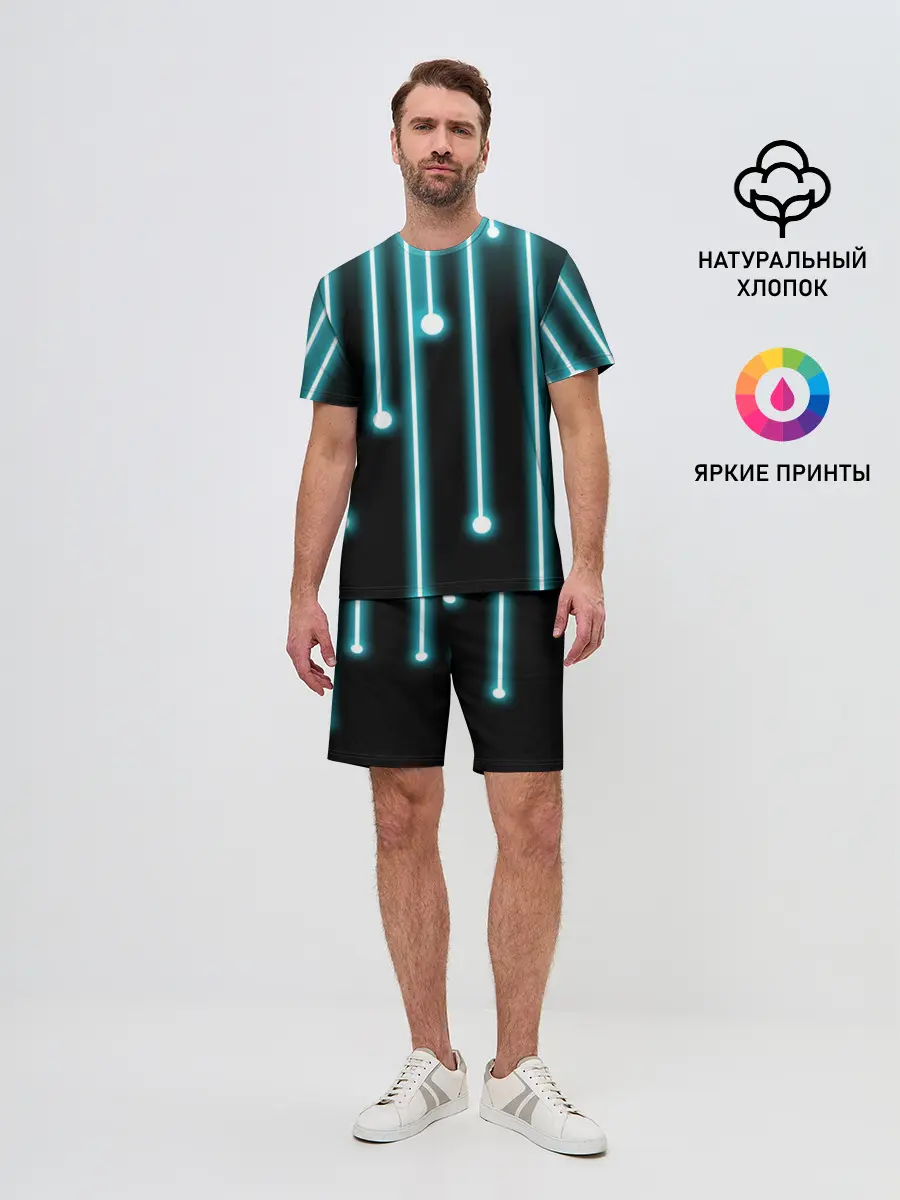 Мужской костюм с шортами / Неон