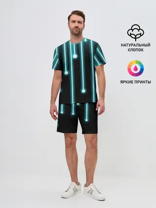 Мужской костюм с шортами / Неон
