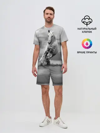 Мужской костюм с шортами / Белая лошадь
