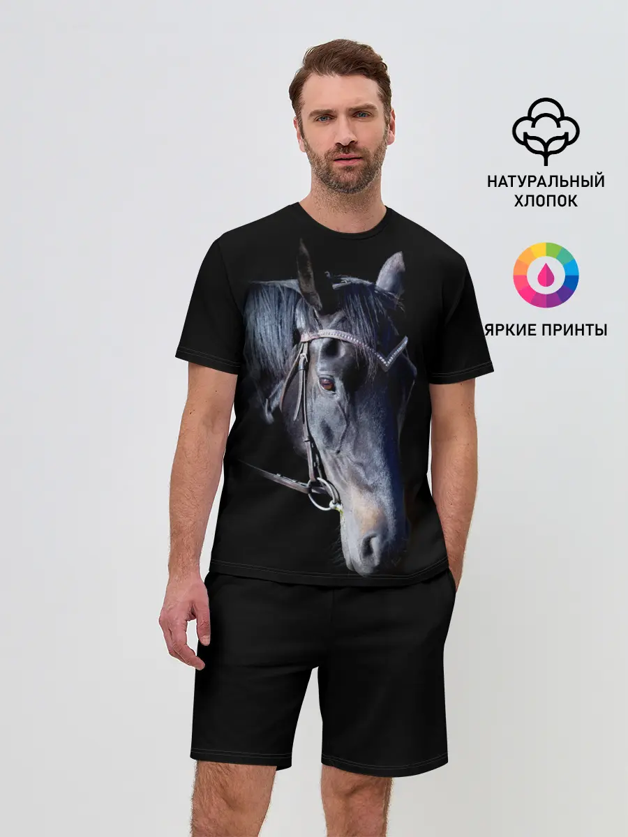 Мужской костюм с шортами / Конь вороной