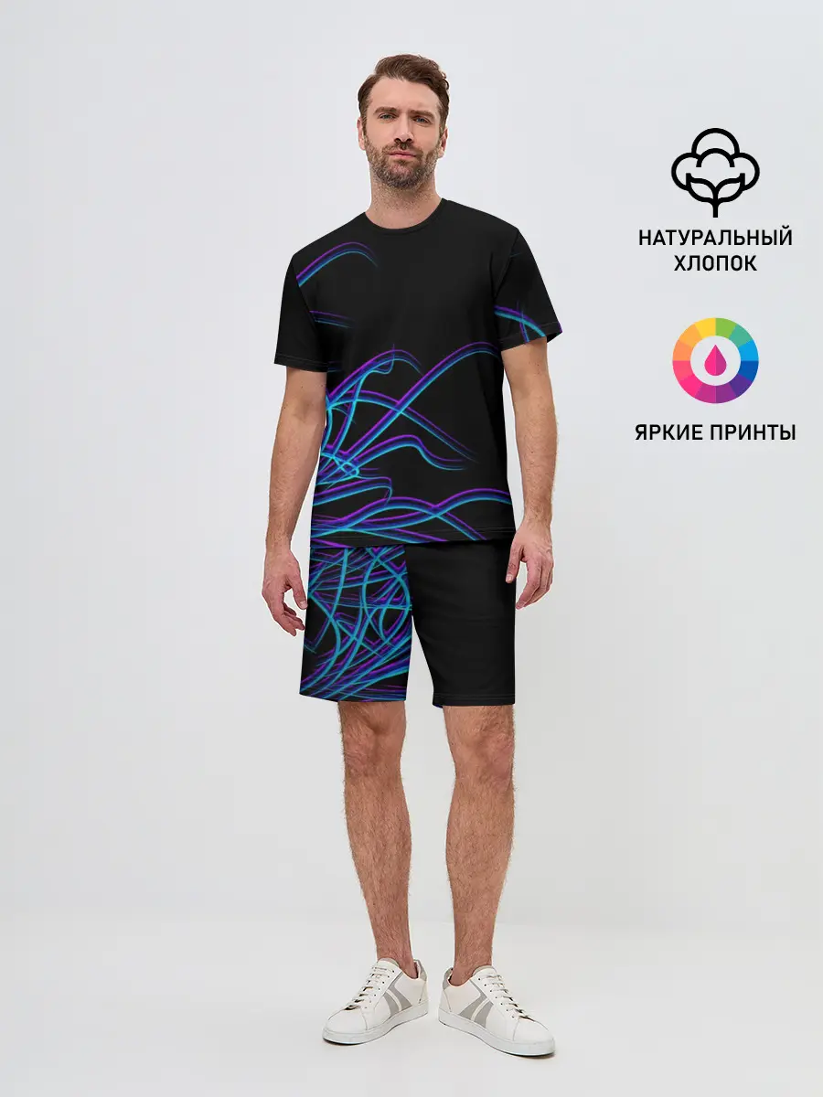 Мужской костюм с шортами / Неоновые Щупальцы