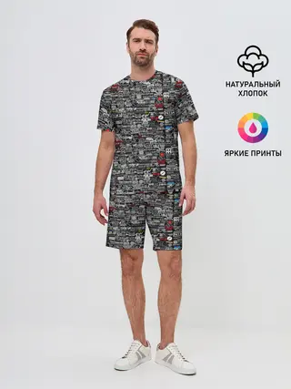 Мужской костюм с шортами / ЛОГОТИПЫ РОК ГРУПП