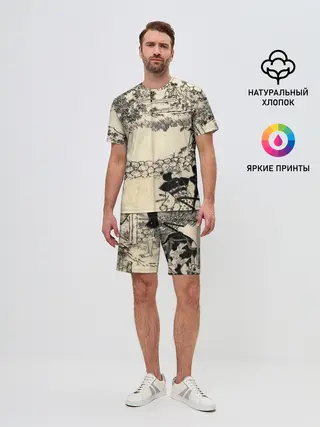 Мужской костюм с шортами / Японская гравюра