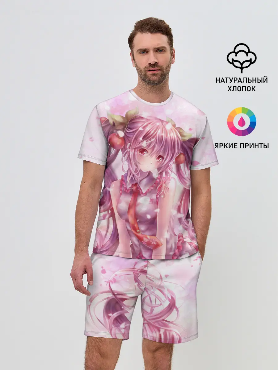 Мужской костюм с шортами / Ванильная Hatsune Miku