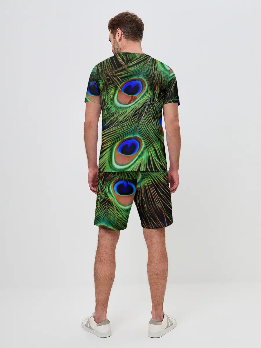Мужской костюм с шортами / Перья павлина #1