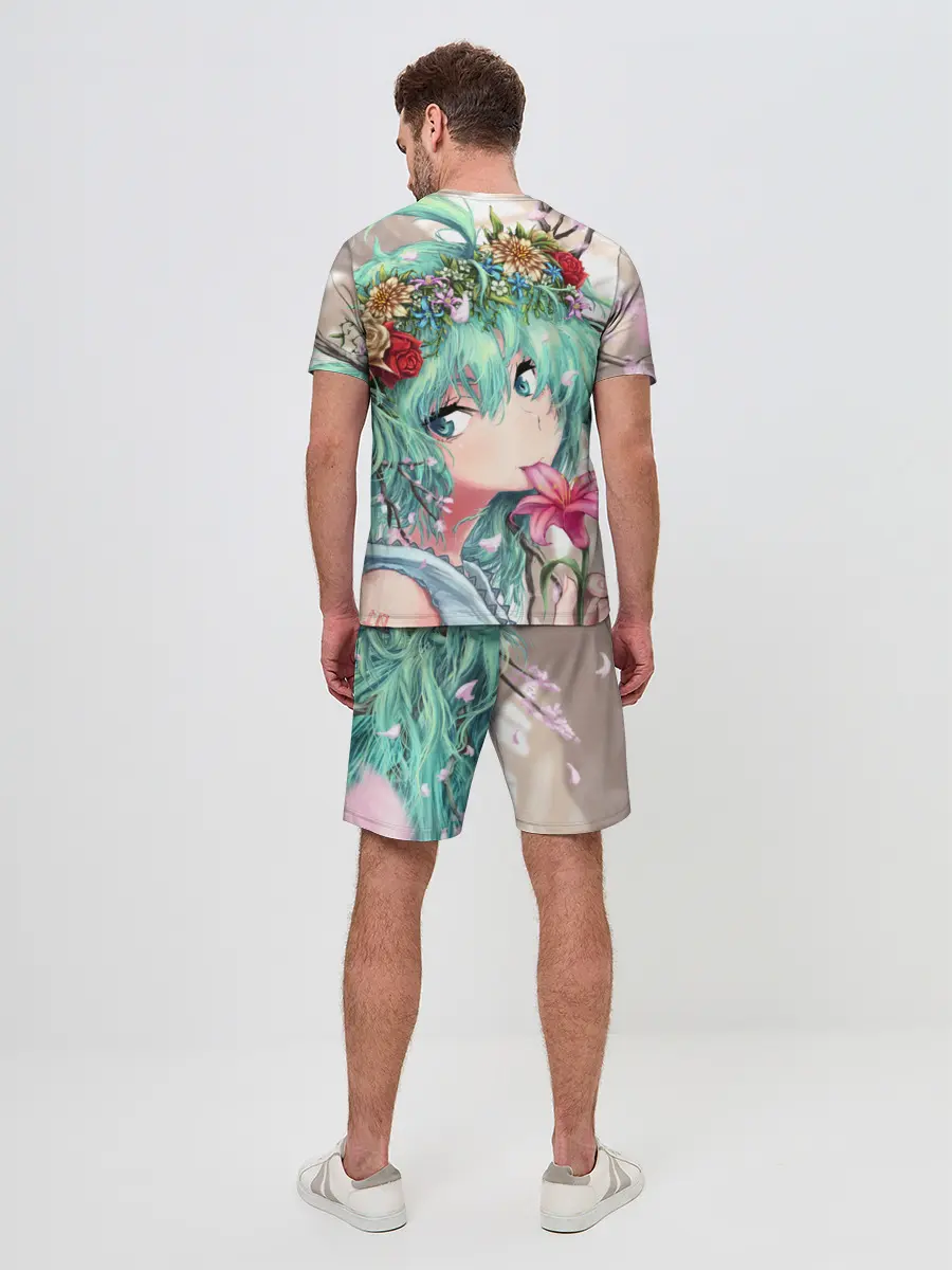 Мужской костюм с шортами / Цветок и Хацуне Мику