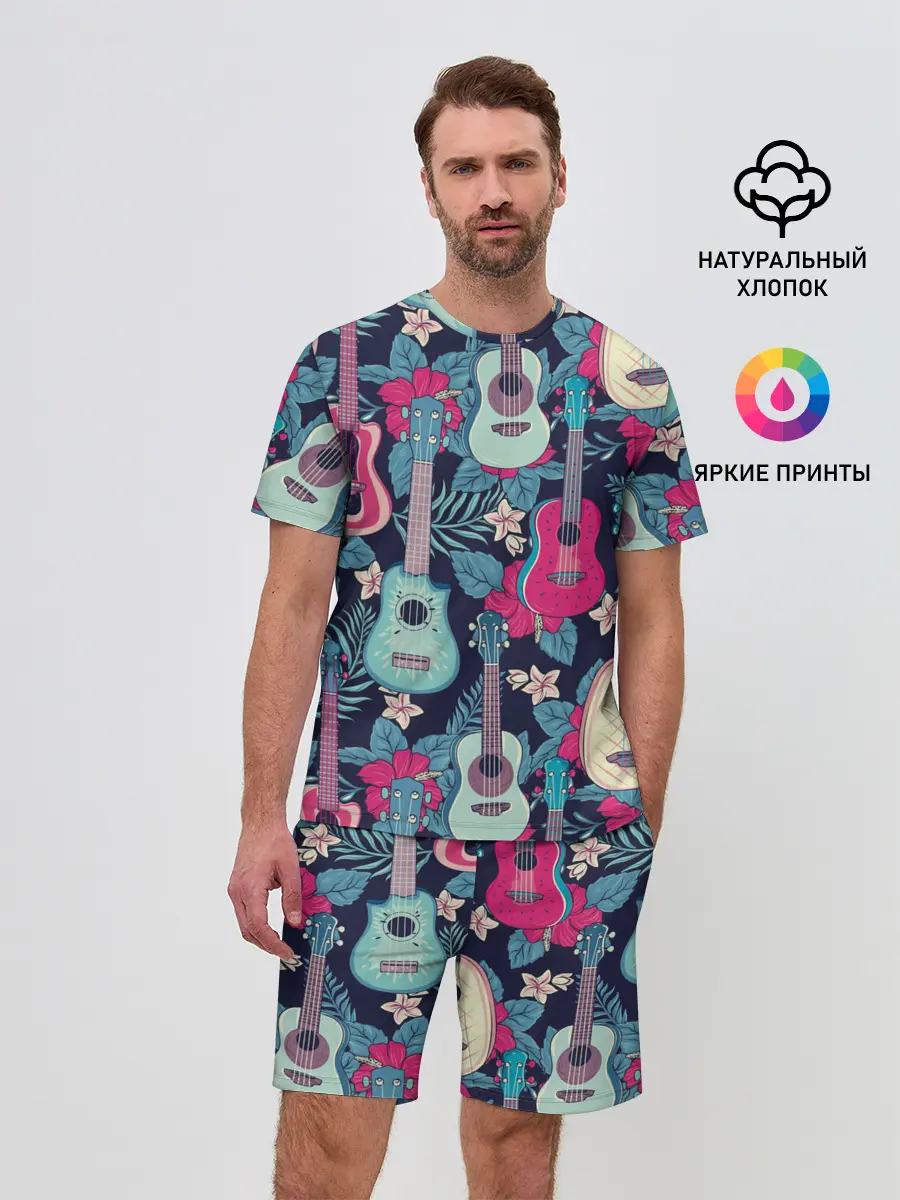 Мужской костюм с шортами / Укулеле фруктовые