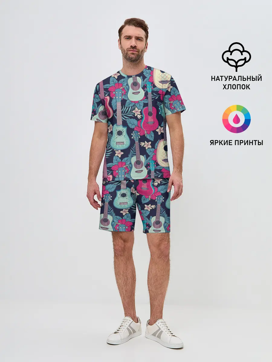 Мужской костюм с шортами / Укулеле фруктовые