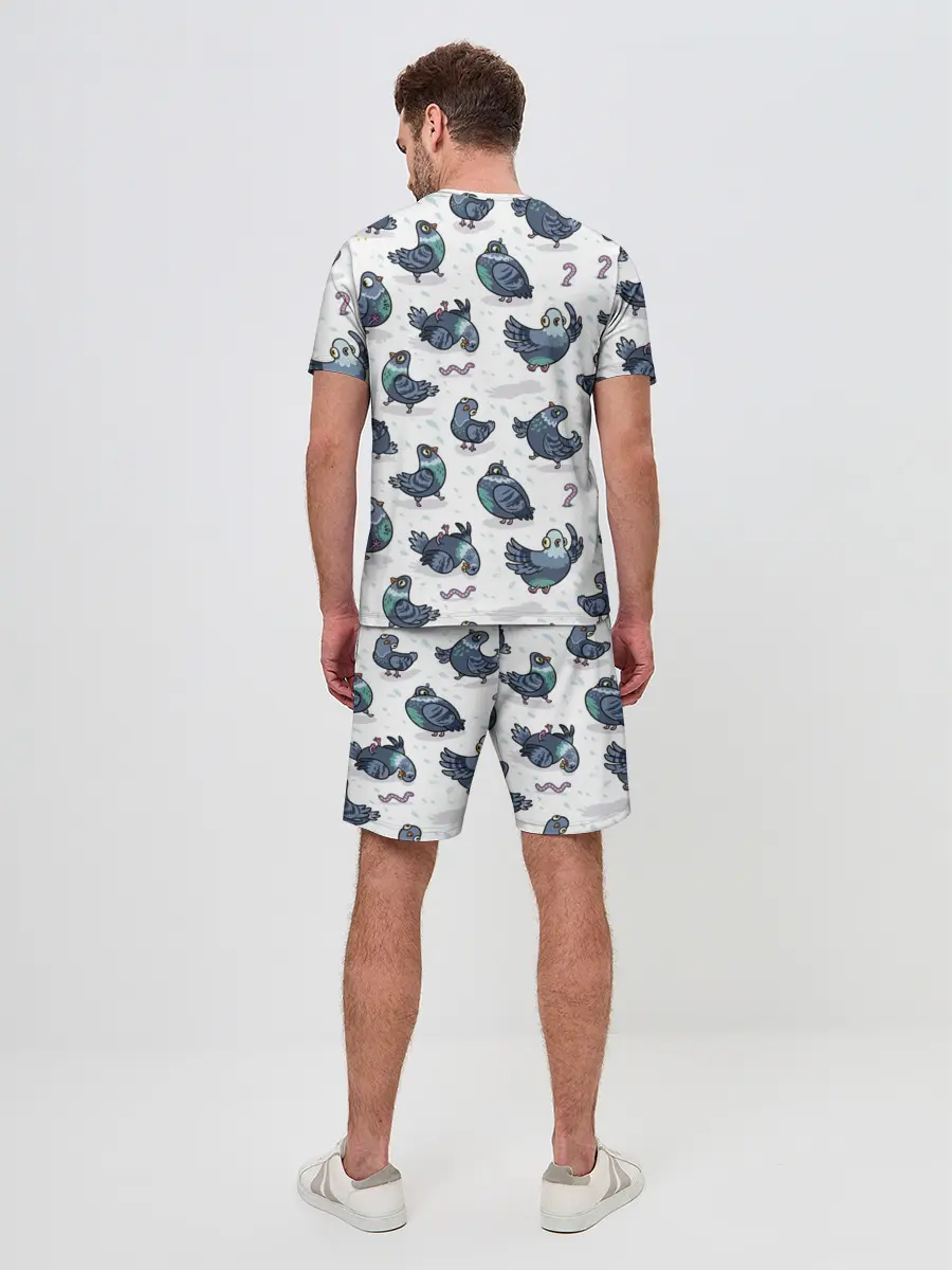 Мужской костюм с шортами / Голуби
