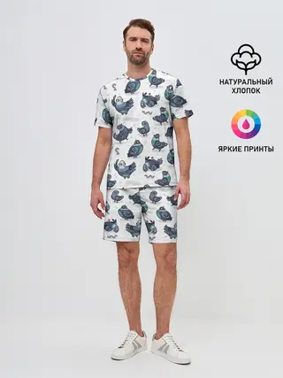 Мужской костюм с шортами / Голуби