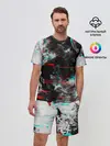 Мужской костюм с шортами / White flame glitch