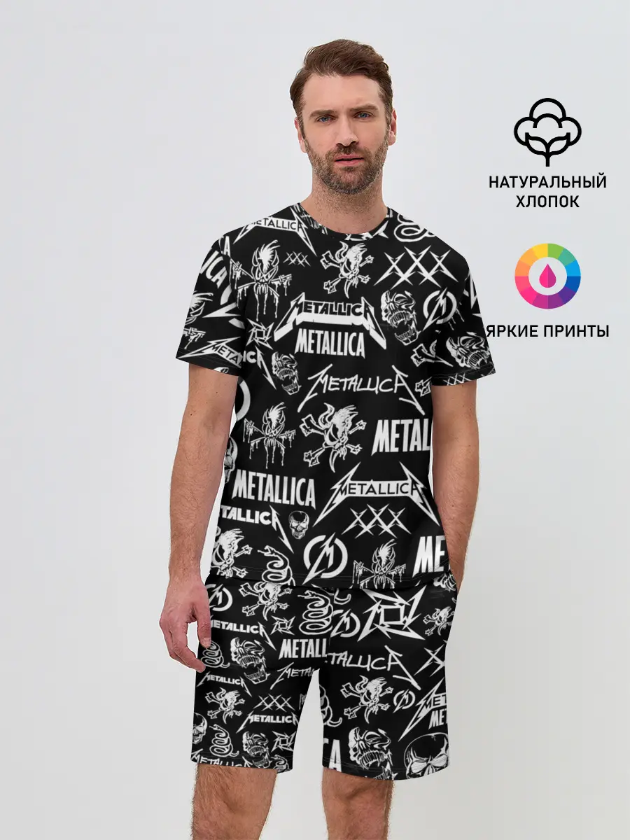 Мужской костюм с шортами / METALLICA LOGOBOMBING