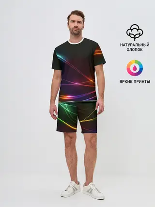 Мужской костюм с шортами / Неоновые Линии
