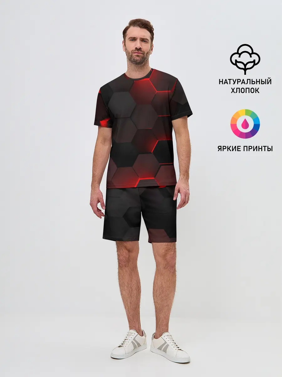 Мужской костюм с шортами / 3D плиты