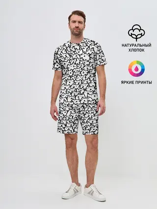 Мужской костюм с шортами / Котики