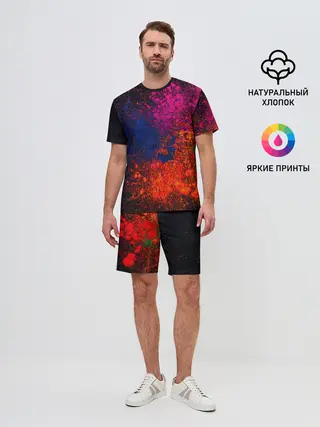 Мужской костюм с шортами / Брызги краски