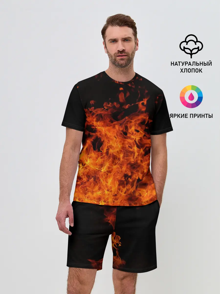 Мужской костюм с шортами / Огонь