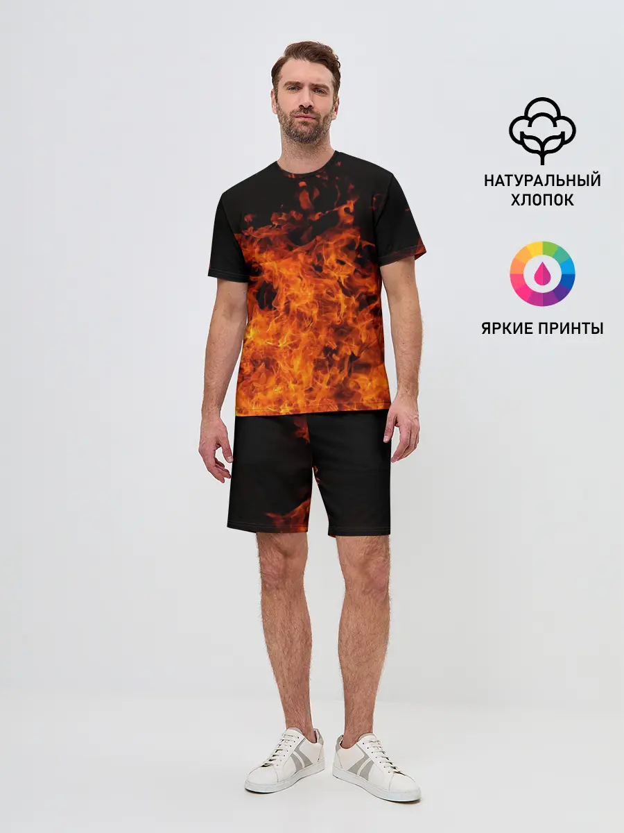 Мужской костюм с шортами / Огонь