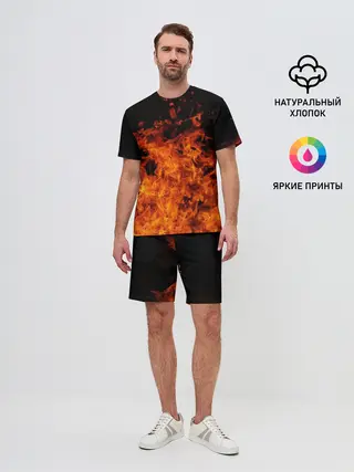Мужской костюм с шортами / Огонь